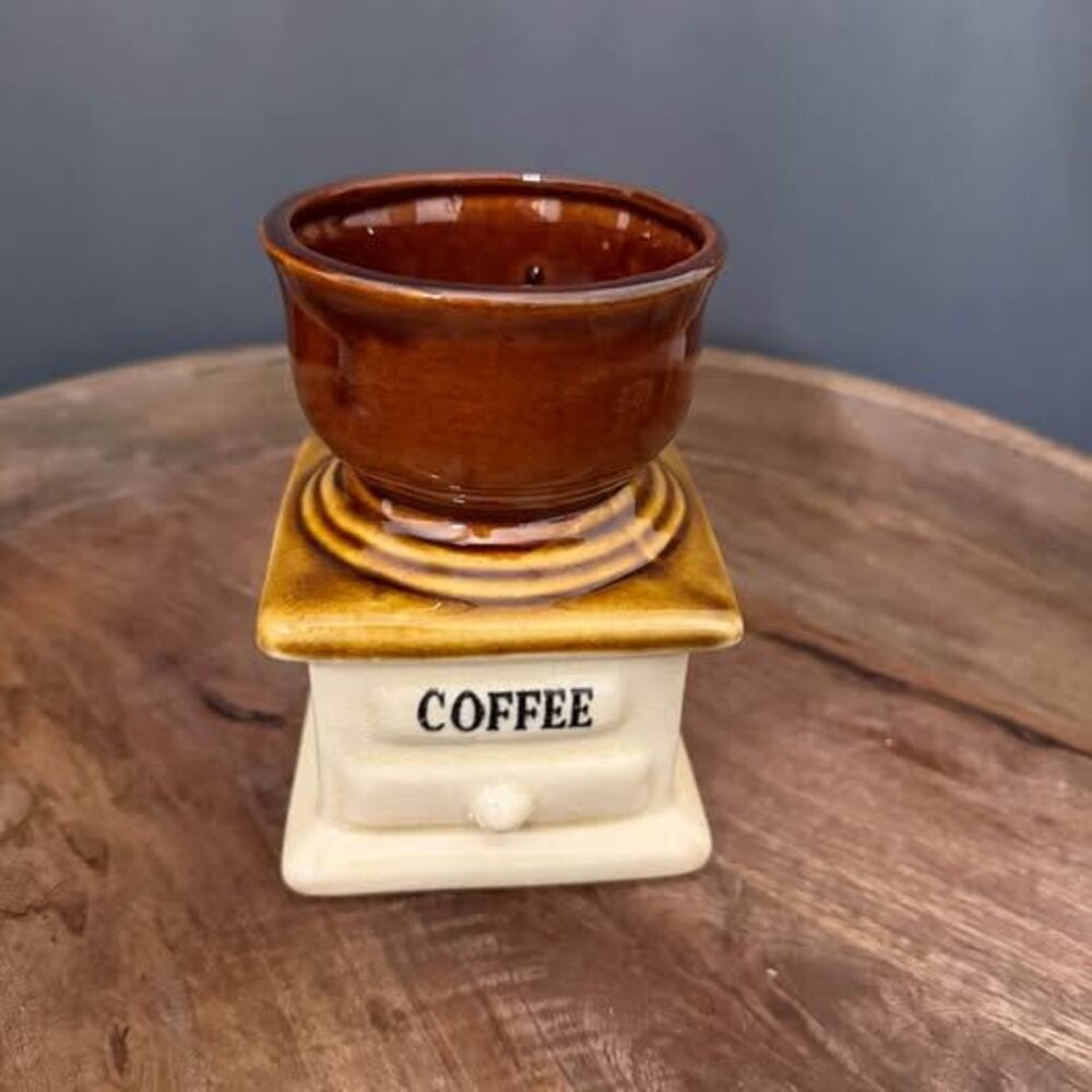 Vintage Ceramic Coffee Grinder Planter